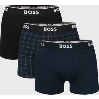 BOSS 3-pak Power Design Cotton Stretch Trunks - Black/Blue - Medium * Kampagne *