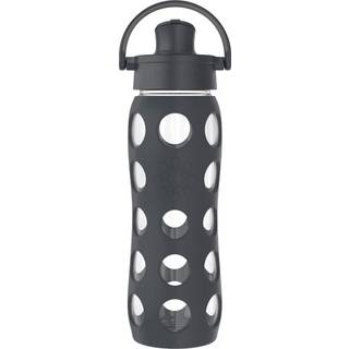 Livsfejl 22-ounce aktiv flip cap glas vandflaske 22 oz kulstof