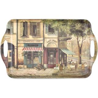 Pimpernel Parisian Scenes Collection Stor h?ndteret bakke | Serveringsbakke til frokostkaffe eller morgenmad | Lavet af melamin til indend?rs og