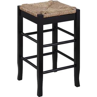 Chris 24 -tums bänkpall med träram Handvävd rusningssätt svart