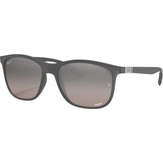 Ray - Ban Unisex RB4330CH CHROMANCE 60175J Solbriller Injiceret Grå Sølv Firkantet Polariseret Spejl