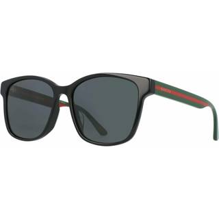 Gucci Unisex GG0417SK 001 Solbriller Plast Sort Grå Firkantet Normal