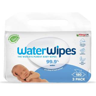 WaterWipes  Plastfrie Vådservietter 3 X 60-pak