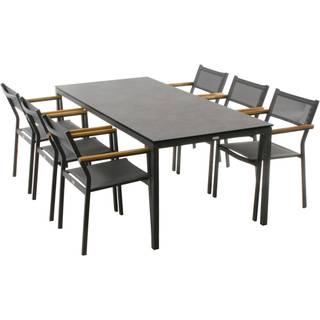 Elba havebord 197 cm + 6 stole, Antracit