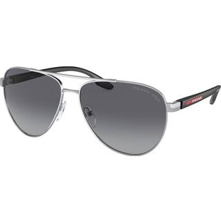 Prada Linea Rossa PS52YS Asian Fit Polarized 1BC06G 61 Solbriller Mænd Silver - Silver - 61mm