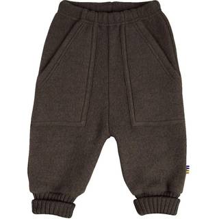 Baggypants i blød softuld i mørk bark