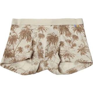 Boxershorts lys beige uld-silke med palmeprint