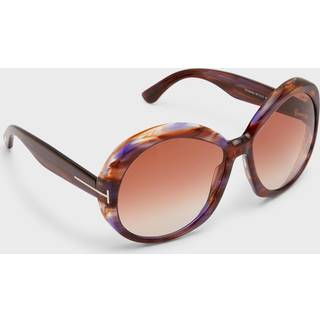 TOM FORD Kvinde FT1010 Annabelle 55Z Solbriller Acetat Havana Brun Rund Normal Skygge