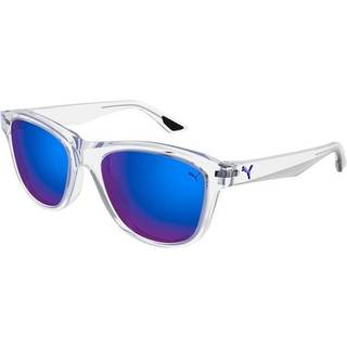 Puma Unisex PU0401S 003 Solbriller Injiceret Krystal Blå Rund