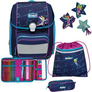 Schulrucksackt Genius Set 4tlg. Blue Star Dunkelblau