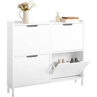 SoBuy Skoskab FSR100-W, hvid, 100x91x19 cm
