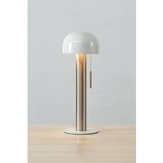 Costa bordlampe i metal, hvid/nikkel