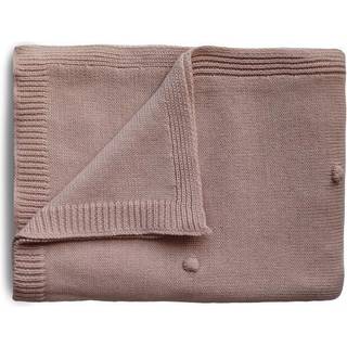 Mushie Textured Dots Blush Strikket Babytæppe