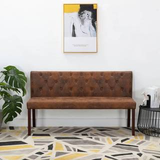 bænk 148,5 cm imiteret ruskind brun