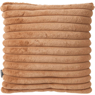Skinnwille, Stribet ornamental pude 45x45 cm Cognac
