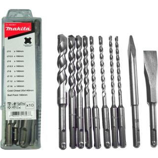 Makita bor-/mejselsæt D-46361 SDS-plus med 10 dele