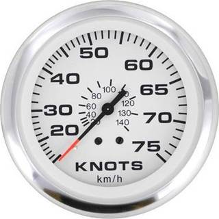 Knobmåler Veethree Lido, dugfri, Ø86 mm, 12 V, tryklog, G / Motorforbindelse, hvid, 0 - 75 knob, uden giver
