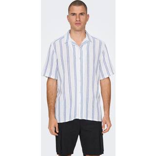 ONLY & SONS Trev Reg Structure Stripe SS Shirt Cloud Dancer