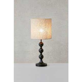 Octo bordlampe med hørskærm, sort/sand