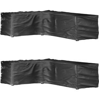 L-formede havemøbelovertræk 2 stk. 210x260x80 cm 16 øjer