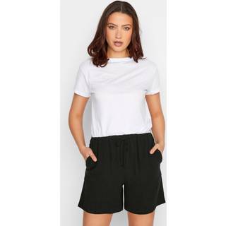 Lts Tall Black Linen Tie Waist Shorts 12 Lts | Tall Women's Linen And Cotton Shorts