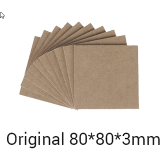 Snapmaker MDF Wood Sheet / 80x80x3mm / 10-Pakke
