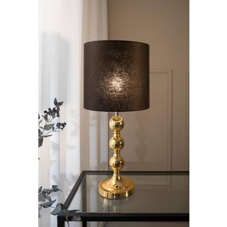 Octo bordlampe med stofskærm, messing/sort