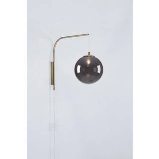 Dione væglampe med stik, messing/røggrå