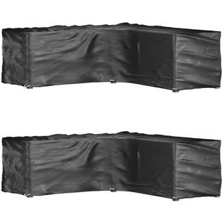 L-formede havemøbelovertræk 2 stk. 285x285x90 cm 16 øjer