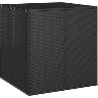 hyndeboks 100x97,5x104 cm polyrattan sort