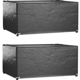 havemøbelovertræk 2 stk. 160x120x75 cm 8 øjer rektangulært