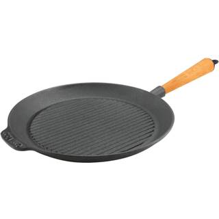 Støbejernsgrillpande 28 cm, bøg