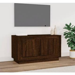tv-bord 80x35x45 cm konstrueret træ brun egetræsfarve
