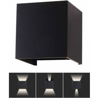 V-Tac 5W LED sort væglampe - Firkantet, justerbar spredning, IP65 udendørs, 230V, inkl. lyskilde - Dæmpbar : Ved tilkøb, Kulør : Neutral