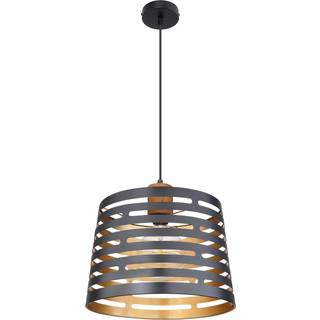 Hængelampe Ablona, Ø 35 cm, sort/guldfarvet, metal