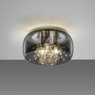 Crystel loftslampe af glas, krom, Ø 34 cm