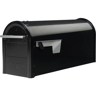 Arkitektoniske postkasser Franklin Post Mount Mailbox sort med s?lv accenter FM110BEC