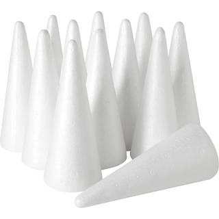 12-pakke skumtr?skegler til DIY Arts and Crafts Projekter H?ndlavede Gnomes Holiday Decorations Party Decor Room Activity (White 2.7x7.3 in) Bulk