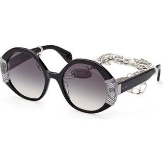 Guess Kvinde GU7874 01B Solbriller Acetat Sort Grå Rund Normal Skygge