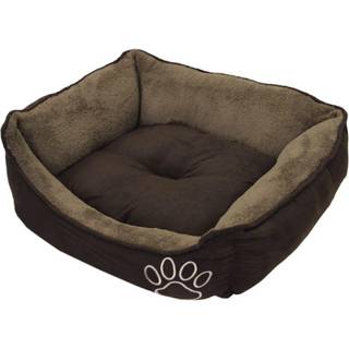 Komfortseng til hund firkantet Classic "MERO" brun - Brown - L x B x H: 65 x 51 x 18 cm