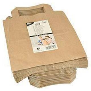 50 stk. Robuste Papirposer Brun med Hank - Perfekt til Take-away & Gaver 22x10x18 cm