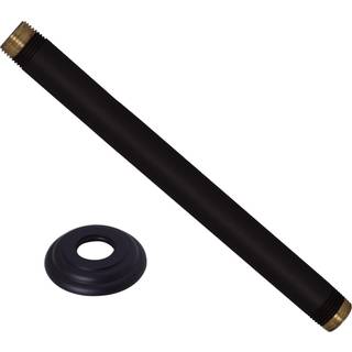 Westbrass 1/2 """" IPS x 12 """" Takmonterad duscharm med fläns Matt svart D3612A-62