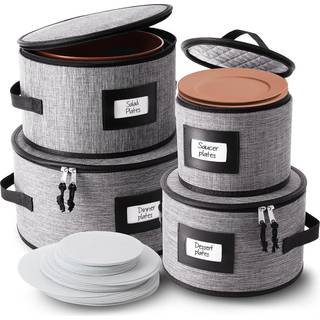 Fine Kina opbevaringscontainere H?rd Shell 4 -stykke opbevaringsbeholdere quiltet pladeopbevaringscontainere Stable sk?larrang?r med skillelinj?r