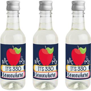 Stor prik af lykke tilbage til skolen - mini vin og champagne flaske etiket klistermærker - første dag i skolelærerens værdsættelse favoriserer g