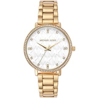 MK Pyper Gold-Tone Embossed Logo Watch - Gold - Michael Kors - ONE SIZE