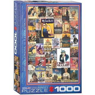 Eurographics World War I & II Vintage Poster 1000-Piece Puzzle 19.25 """" """" x 26.5 """" """" """" ""