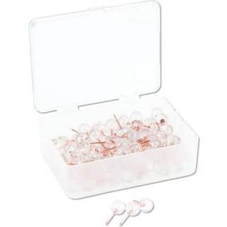 U Brands Sphere Push Pins Clear Head With Rose Gold Prong 100 Count (3089U06-24)