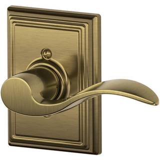 Schlage Accent Lever med Addison trim ikke -drejningslås i antik messing - højrehåndet