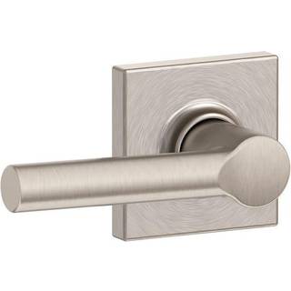 Schlage F10 BRW 619 Col Collins Trim Broadway Hall og Closet Lever Satin Nickel