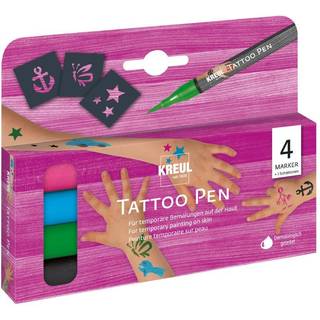 Tattoo Pen 4er-Set Anker,Sterne und Schmetterling